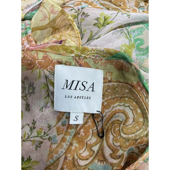 Misa Los Angeles 'Alana' Brown Chiffon Dress Size S - Picture 4 of 5